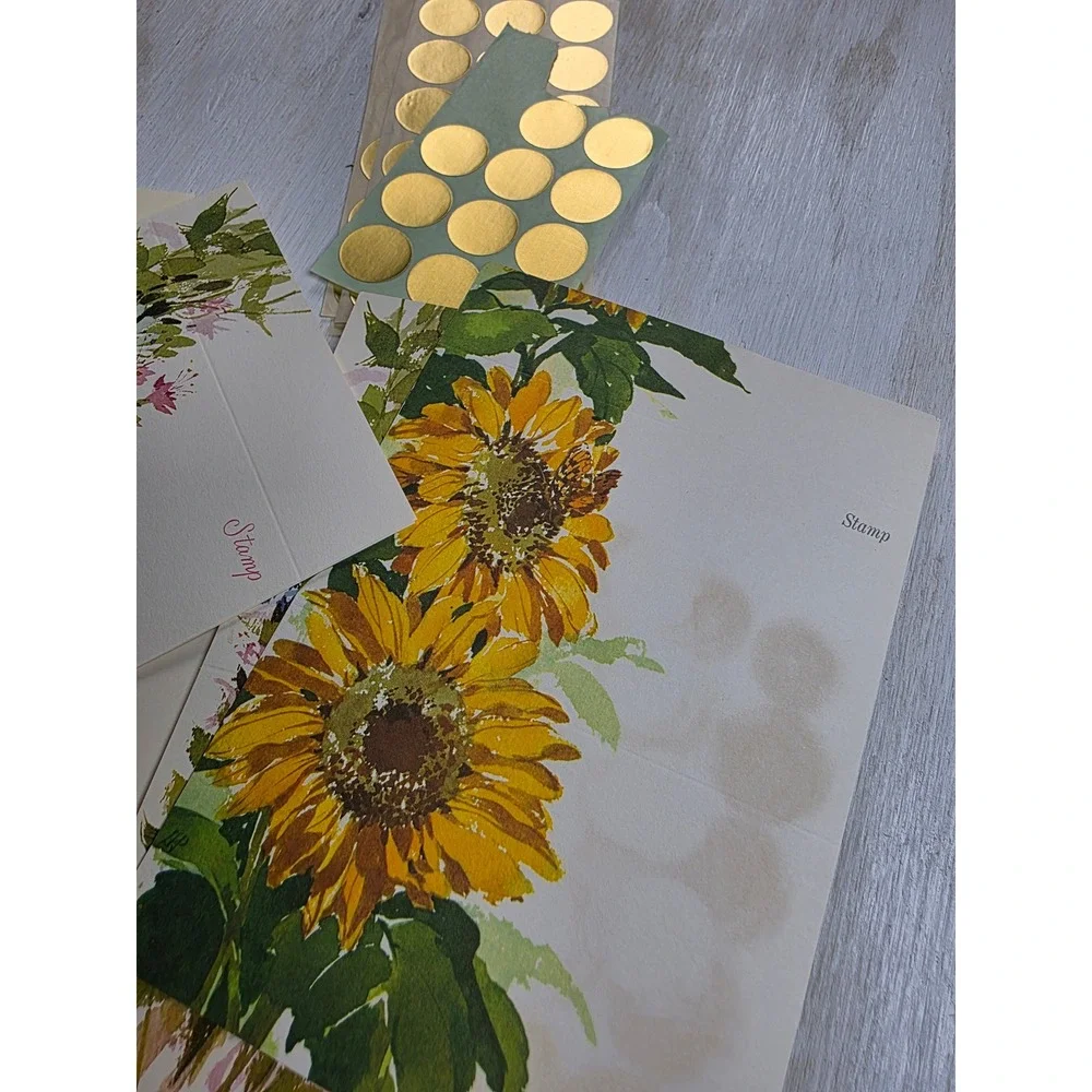 Vintage Current Inc Just a Notes Stationery Set Floral Sunflower Butterfly Boho